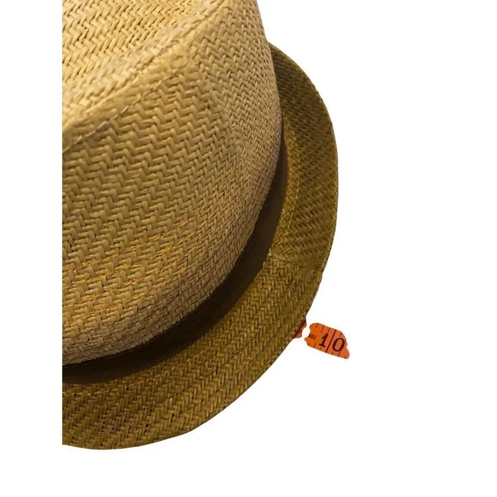 Short Brim Paper Straw Fedora Hat Summer Vacation Beach Travel Formal Costume